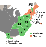 Electoral map, 1812 election