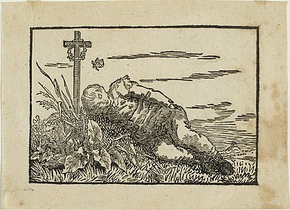 Caspar David Friedrich, Boy Sleeping on a Grave, c. 1801–1803