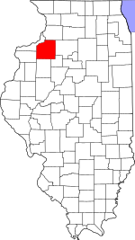 Henry County's location in Illinois