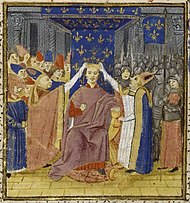 Miniature of coronation of King Charles the seventh of France