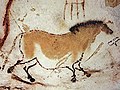 Image of a horse coloured with yellow ochre (17,300 BC) from Lascaux cave, France.