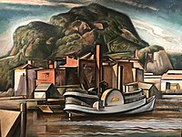 Charles Rosen, Sidewheel in the Rondout, 1920's (Precisionism)