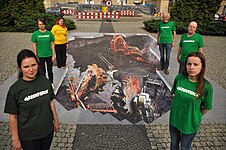 Activists in Poland against an open pit mine, 2014