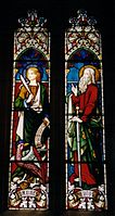 Detail, Apostles John and Paul, Hardman of Birmingham, 1861–67, typical of Hardman in its elegant arrangement of figures and purity of colour. St. Andrew's Cathedral, Sydney