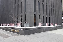 Plantings in front of the CBS Building at the corner of Sixth Avenue and 53rd Street