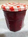 A home-made jar of cranberry sauce