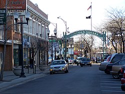The entry gate into Lincoln Square's historical commercial corridor