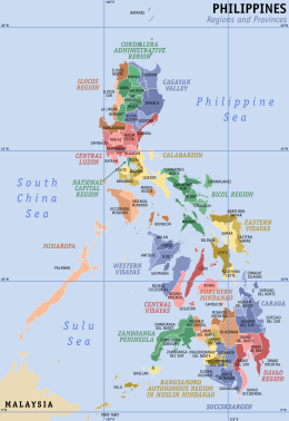 Color-coded political map of the Philippines