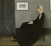James Abbott McNeill Whistler, Arrangement in Grey and Black: The Artist's Mother 1871, popularly known as Whistler's Mother, Musée d'Orsay, Paris. Although Whistler was represented by four paintings in the Armory show this was not included.