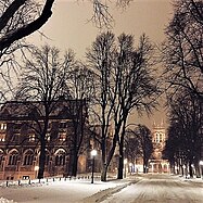 Gasson Hall in winter