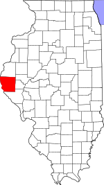 Adams County's location in Illinois