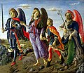 Michael (left) with archangels Raphael and Gabriel, by Botticini, 1470