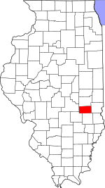 Map of Illinois highlighting Cumberland County