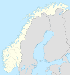A map of Norway with Lillehammer in the middle towards the bottom