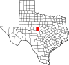 State map highlighting Coleman County