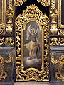 Michael's icon on the northern deacons' door on the iconostasis of Hajdúdorog. The archangel is often depicted on iconostases' doors as a defender of the sanctuary.