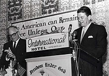 Reagan speaking for presidential candidate Barry Goldwater in Los Angeles, 1964
