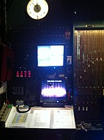 The backstage control room