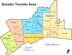 Municipalities in the Greater Toronto Area