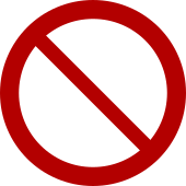 The design of the "no ghosts" logo features a diagonal bar that runs through a red circle from top-left to bottom-right.