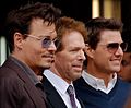 Johnny Depp, le producteur Jerry Bruckheimer et Tom Cruise, 2013.