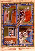 Illumination from the legend of Sain Emerich of Hungary's, c. 1335
