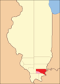 Gallatin between 1816 and 1818, including unorganized territory (formerly part of Johnson County) temporarily attached to it.[4]