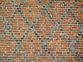 Decorative pattern made of strongly fired bricks in Radzyń Castle (14th century)