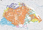 Ethnic map of the Kingdom of Hungary in 1495 (Magyars/Hungarians are depicted in orange)