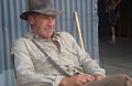 Harrison Ford sur le tournage d'Indiana Jones et le Royaume du crâne de cristal.