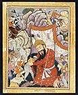 Zumurrud Shah Takes Refuge in the Mountains, ca. 1570
