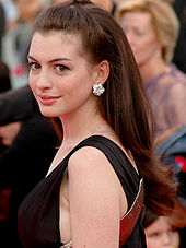 A picture of Anne Hathaway looking into the camera.