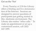 Image 11997 advertisement in State Magazine by the US State Department Library for sessions introducing the then-unfamiliar Web (from History of the World Wide Web)