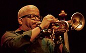 Terence Blanchard playing the trumpet in 2014.