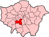 Location of the London Borough of Wandsworth in Greater London