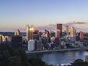 Downtown Pittsburgh seen from Mount Washington in September 2018