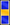 Blue single bar outlined in yellow metal with band across it of yellow metal