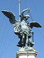 Bronze statue of the Archangel Michael, standing on top of the Castel Sant'Angelo, modelled in 1753 by Peter Anton von Verschaffelt.