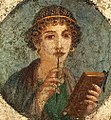 Image 33Woman holding wax tablets in the form of the codex. Wall painting from Pompeii, before 79 CE. (from History of books)
