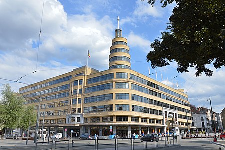 Former Belgian National Institute of Radio Broadcasting in Ixelles (Brussels) by Joseph Diongre (1938)