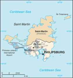 Sint Maarten is located on the southern half of the island of Saint Martin.