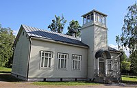 Wooden prayer hall of the Järvenpää Mosque, a historic mosque used by the Finnish Tatar community, in Järvenpää, Finland