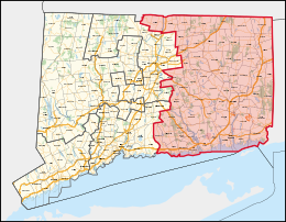 Map of Connecticut's 2nd congressional district