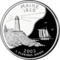 Maine quarter dollar coin