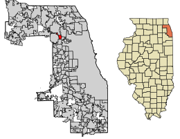 Location of Rosemont in Cook County, Illinois