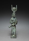 Ancient Egyptian statuette of Isis and Horus; 305–30 BC; solid cast of bronze; 4.8 × 10.3 cm; Cleveland Museum of Art (Cleveland, Ohio, US)