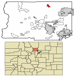 Location of Lyons in Boulder County, Colorado.
