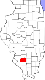 Map of Illinois highlighting Washington County
