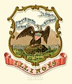 Image 5The coat of arms of Illinois as illustrated in the 1876 book State Arms of the Union by Louis Prang. Image credit: Henry Mitchell (illustrator), Louis Prang & Co. (lithographer and publisher), Godot13 (restoration) (from Portal:Illinois/Selected picture)