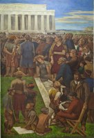 Mitchell Jamieson's 1943 mural An Incident in Contemporary American Life, at the United States Department of the Interior Building, depicting the scene
